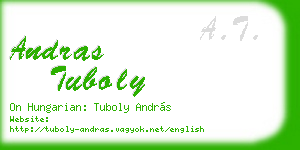 andras tuboly business card