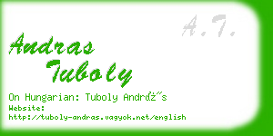 andras tuboly business card